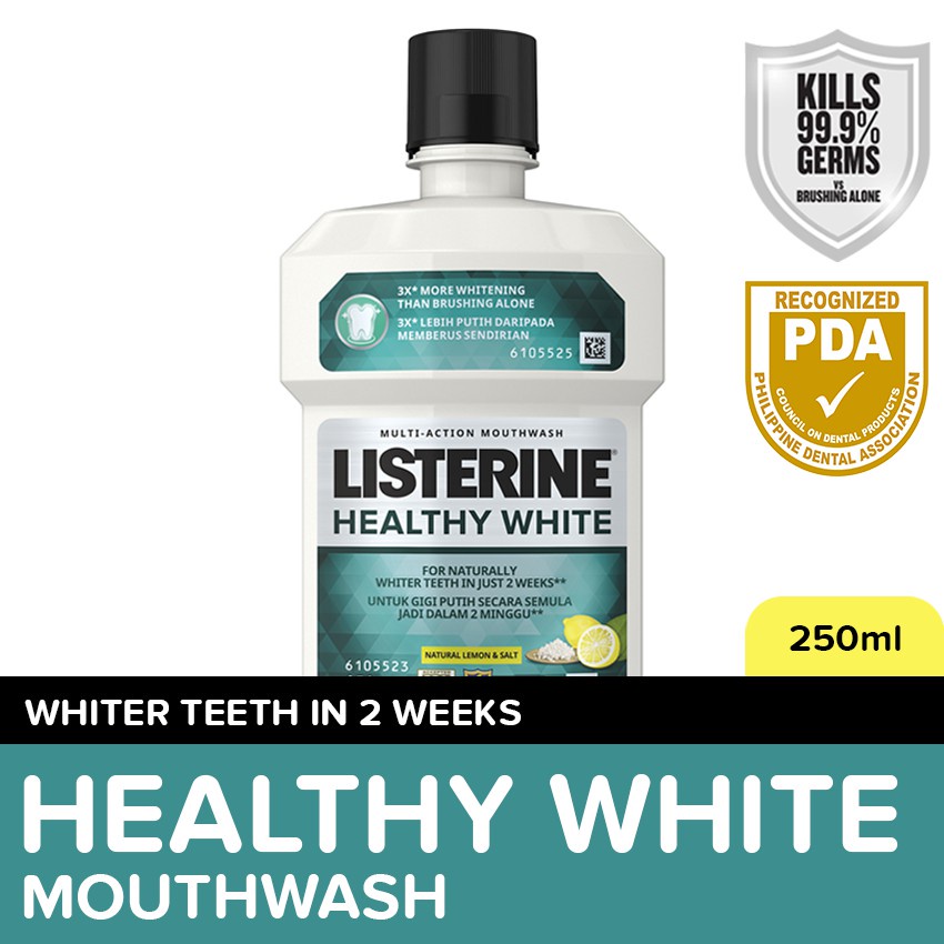 Listerine Healthy White Mouthwash 250ml 9ex5 Shopee Philippines