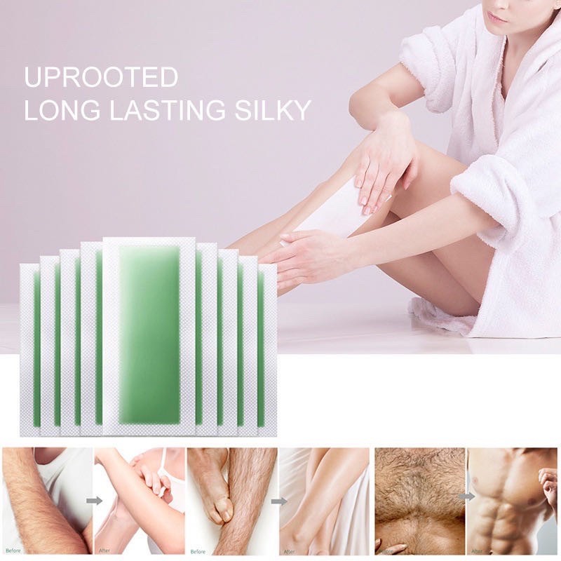 1 Pair Hair Wax Strips for Hair Removal Doublesided Cold Wax Paper