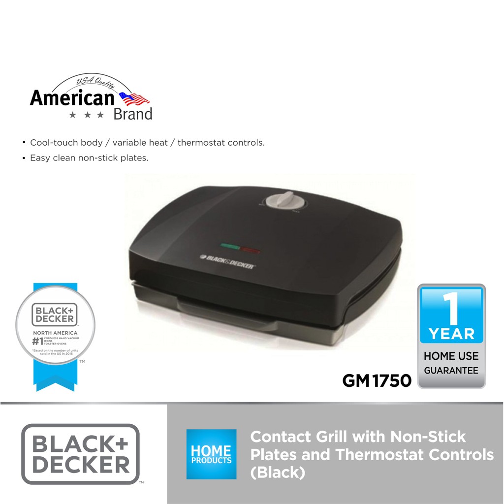 BLACK+DECKER™ Contact Electric BBQ Grill with Nonstick Plates and