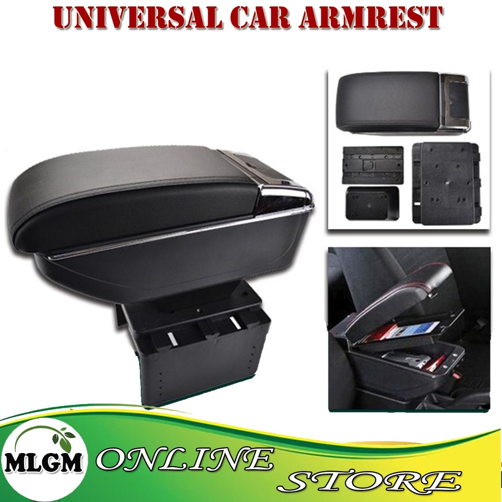 Car Armrest Universal Storage Box with LED & 7USB Charging Port ...