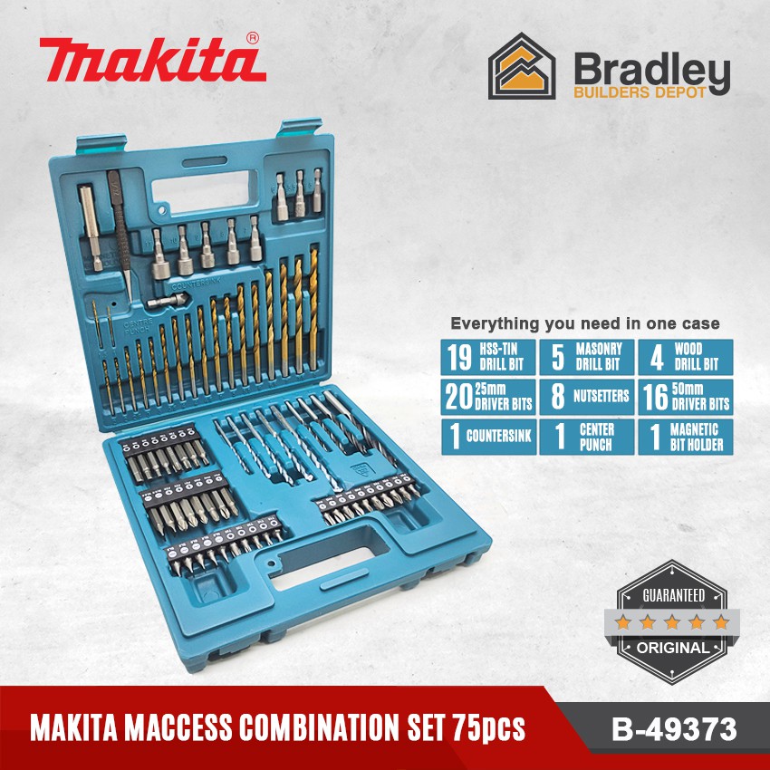 Makita 75pcs. Metric Drill Bit and Screw Bit Combination Set B