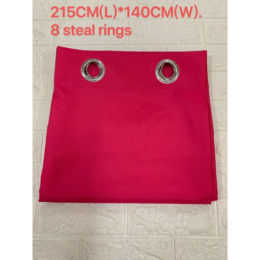 1pc 7feet Plain Fabric Curtain with 8 Steal Rings 215*140CM for Window ...