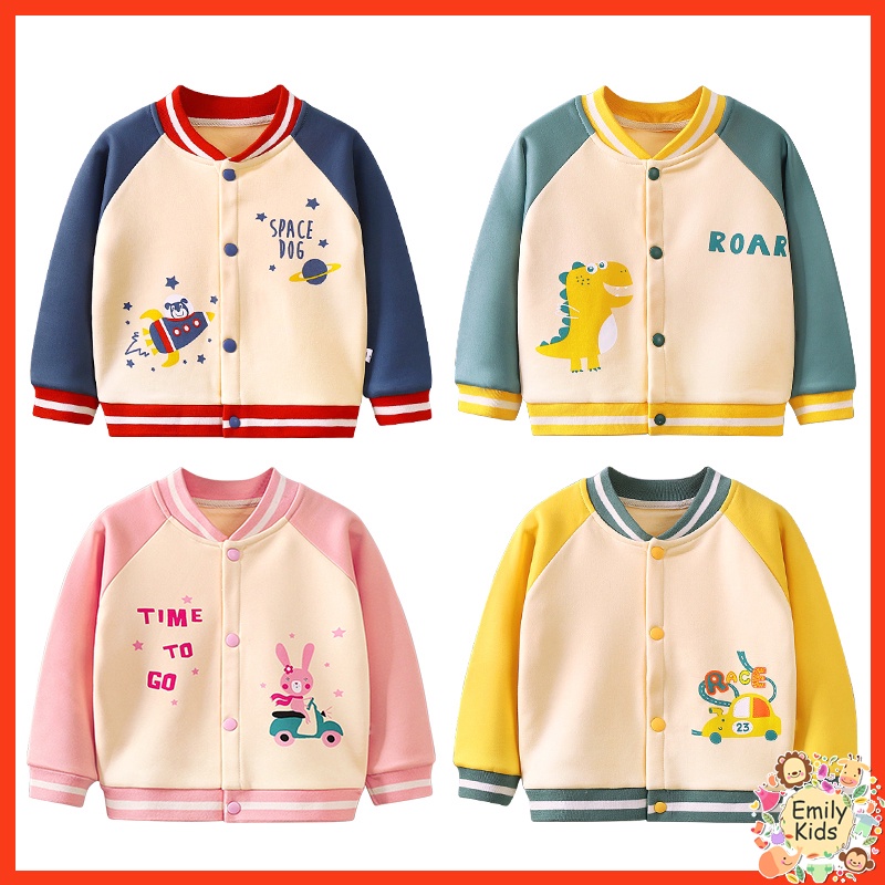Ready Stock 16 Yrs Kids Cartoon Jacket For Boy Girl Winter Fleece Warm