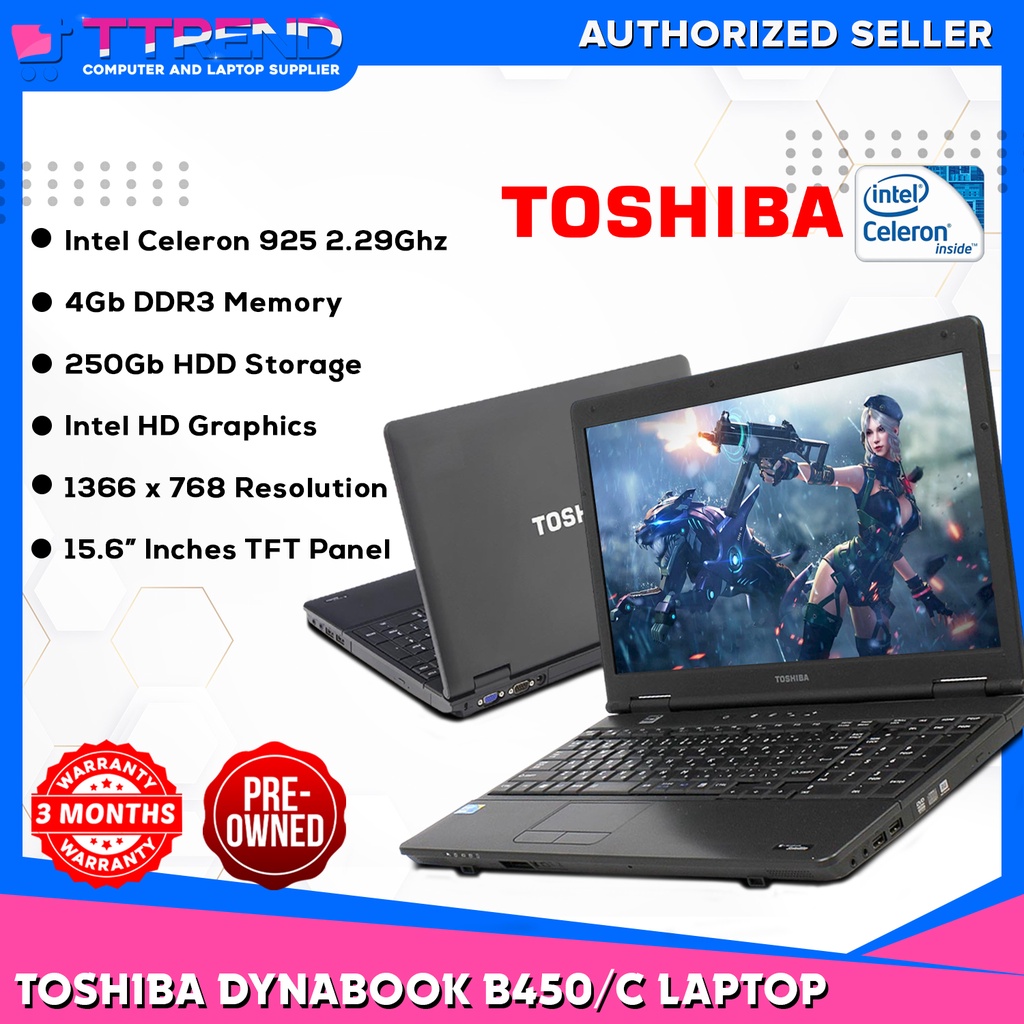 Toshiba Dynabook Satellite B450/C Notebook Laptop 15.6