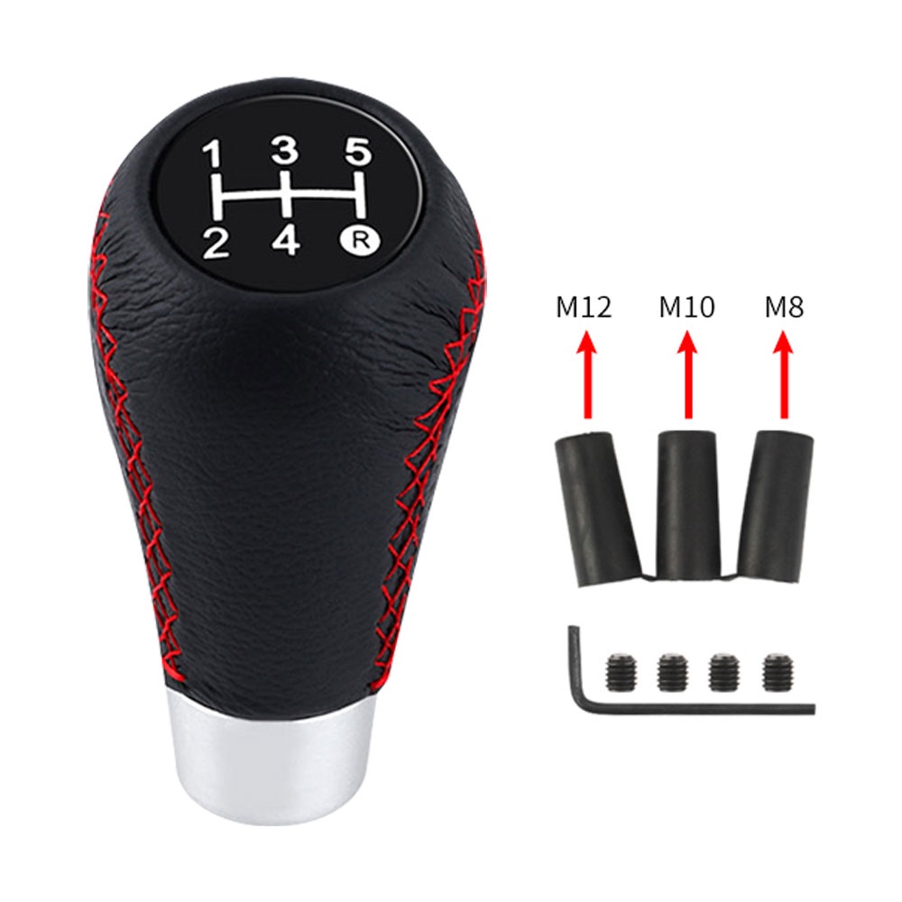 Jdmgram Leather Car Gear Knob Manual 5 Speed Auto Universal Stick Shift Racing Shifter Lever 1751