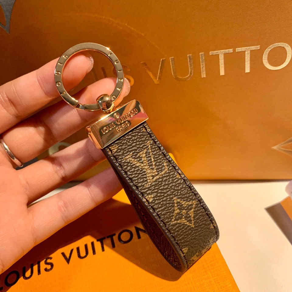 Louis Vuitton L Car Key Ring Pendant Genuine Leather European And
