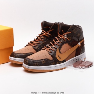 HOT Louis Vuitton Brown Style 2 Air Jordan 1 Sneakers
