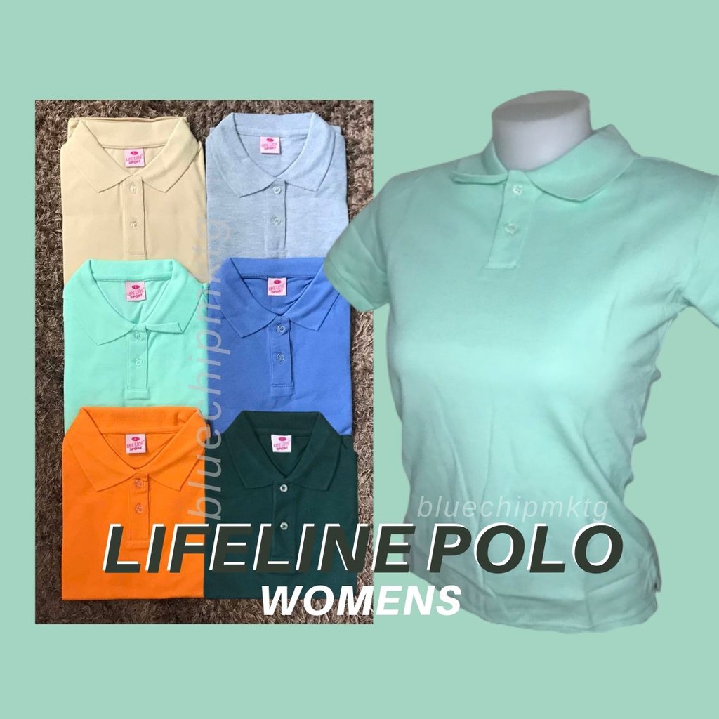 Women's Cotton Polo Shirt Lifeline (4/4) (Mocca, HGray, MGreen, Lilac ...