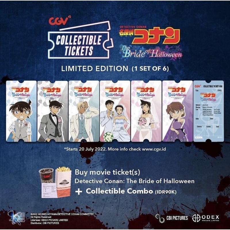 Collectible TICKETS DETECTIVE CONAN THE BRIDE OF HALLOWEEN CGV (1 SET ...