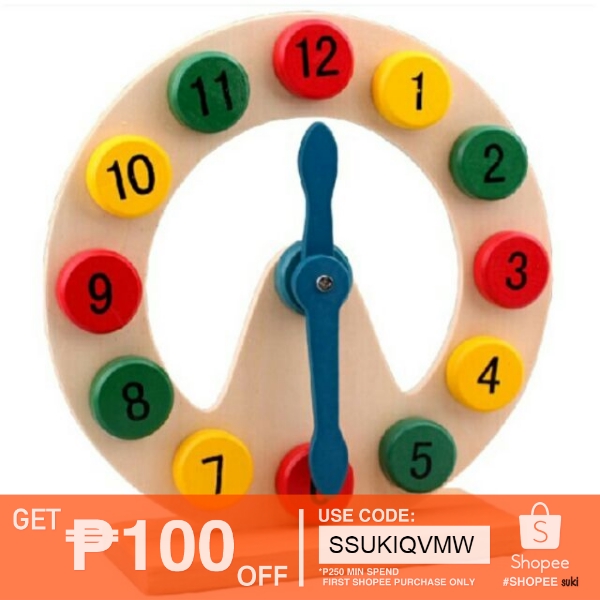 Digital clock wooden toy Teaching Aids Kids Baby Early Learning Toys