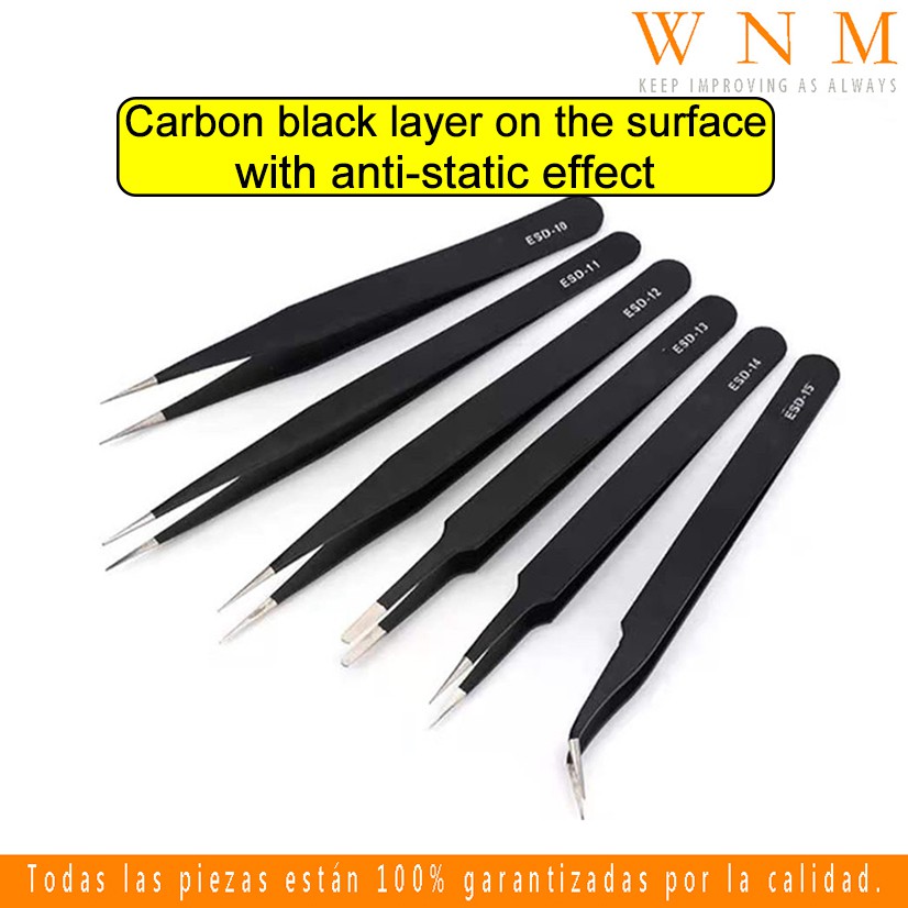 WNM 1pcs 3pcs 6pcs ESD 10 11 12 13 14 15 Electrostatic Tweezers Tatak ...