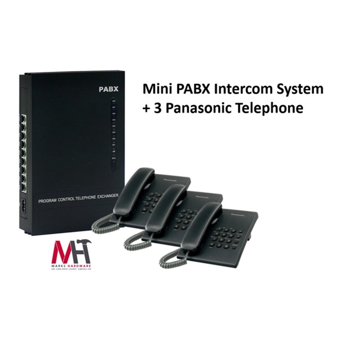 Mini PABX Intercom System for Home and Office + 3 Panasonic Telephone ...