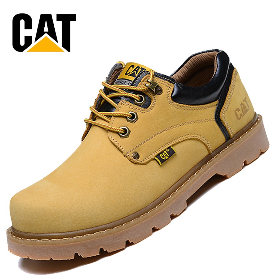 Ready Stock Caterpillar Low Cut Men s Plain Soft Toe Work Boots Shopee Philippines