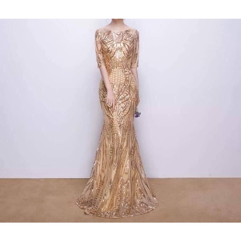 Gold long outlet gown