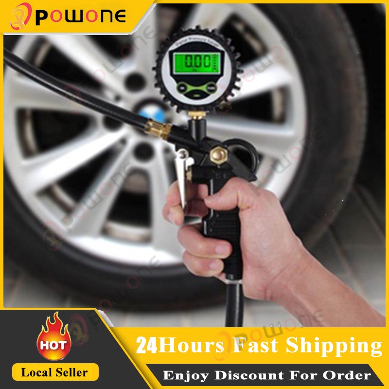 Digital Car Tire Air Pressure Inflator Gauge LCD Display LED Backlight
