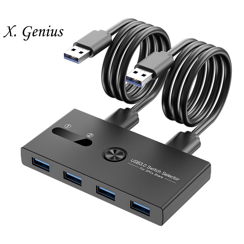 USB 3.0 Switch 2 in 4 Out KVM Docking Station Printer Sharing Monitor ...