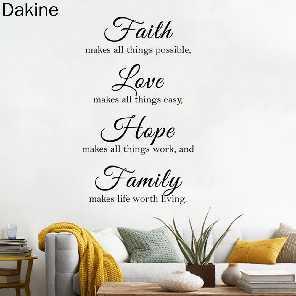 Dakine Faith Love Hope Family Quotes Wall Stickers Decals Decor ...