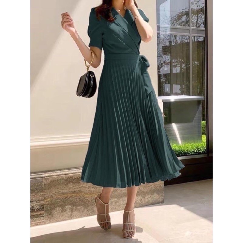 Fashionable Elegant Alyanna Retro Vintage Pleated with Collar Formal Casual Outfit Church Office Shopee Philippines