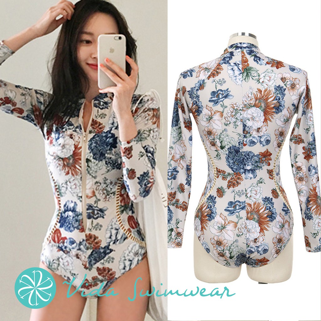 Floral Rashgaurd Korean Rashguard Padded Rashguard Women Shopee