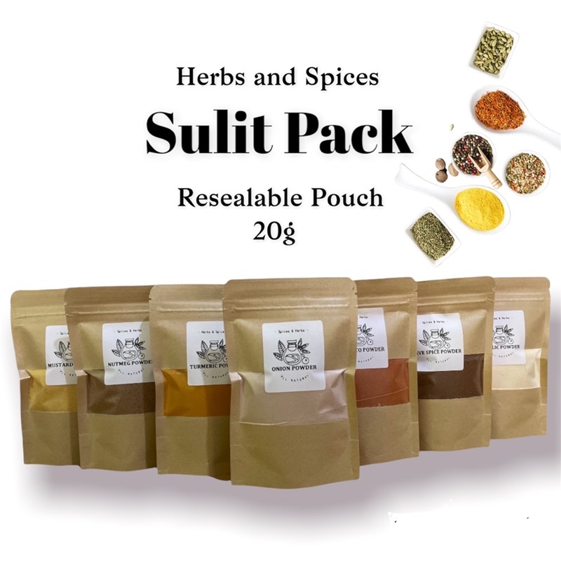 Herbs and Spices Sulit Pack 20g in resealable / Ziplock Pouch All