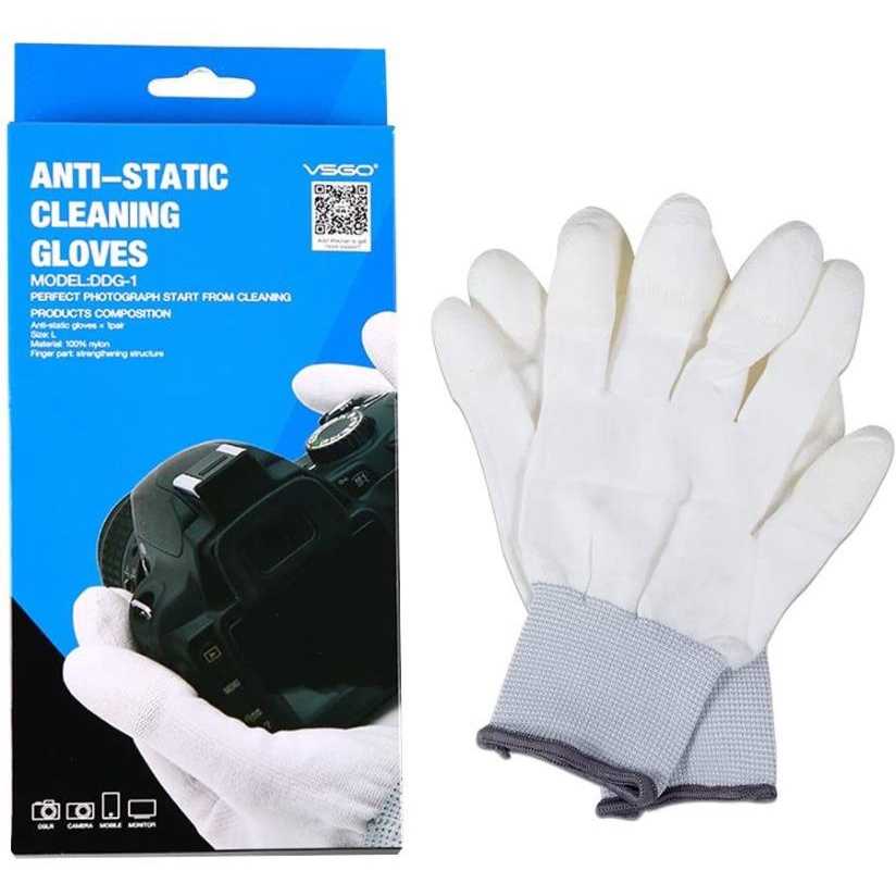 WANTLAB (1) PAIR NYLON ANTISTATIC CAMERA CLEANING GLOVES WITH FINGER