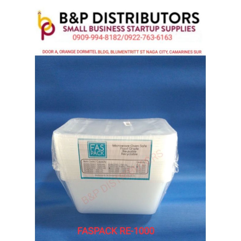 Fas pack Microwavable Container 1000ml x 10's/pack | Shopee Philippines