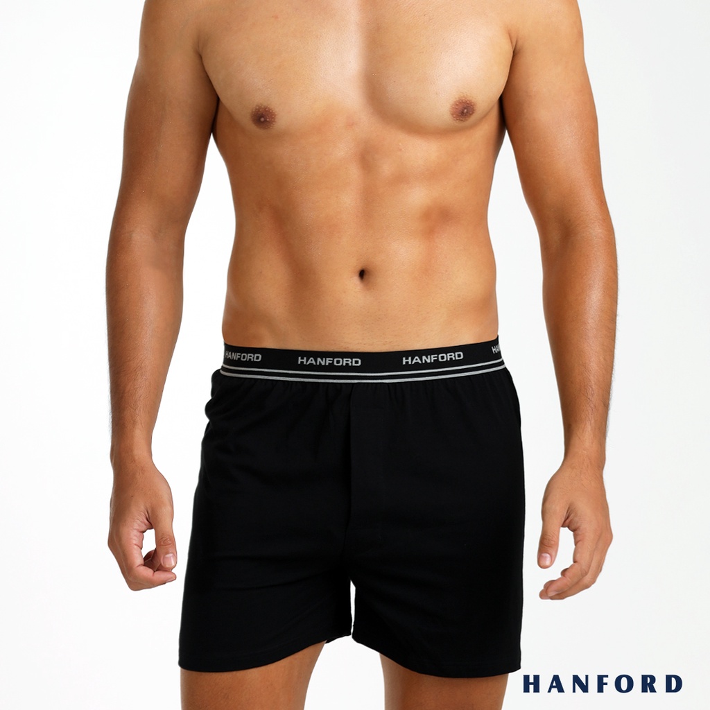 Hanford Men Premium Cotton Knit Lounge Sleep Outside Garter Boxer