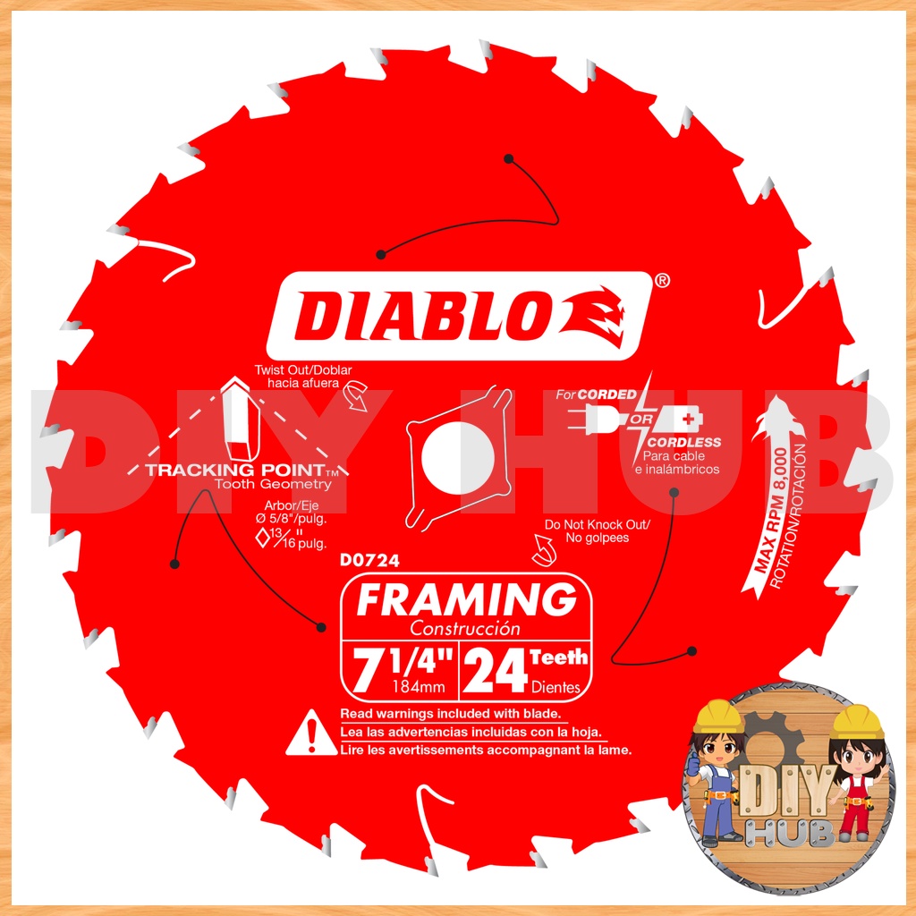 DIABLO Circular Saw Blade 24T 71/4" (D0724) Shopee Philippines