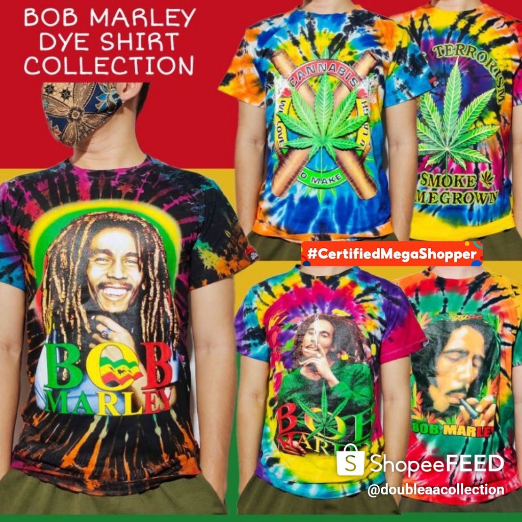 BOB MARLEY TIE DYE SHIRT COLLECTION Men Clothes | Shopee Philippines