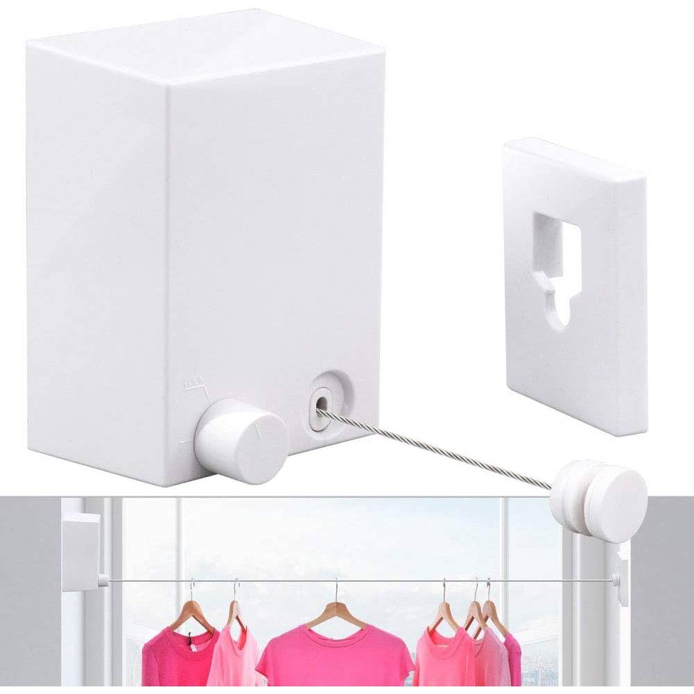 Retractable Clothesline with Adjustable Stainless Steel Rope String ...