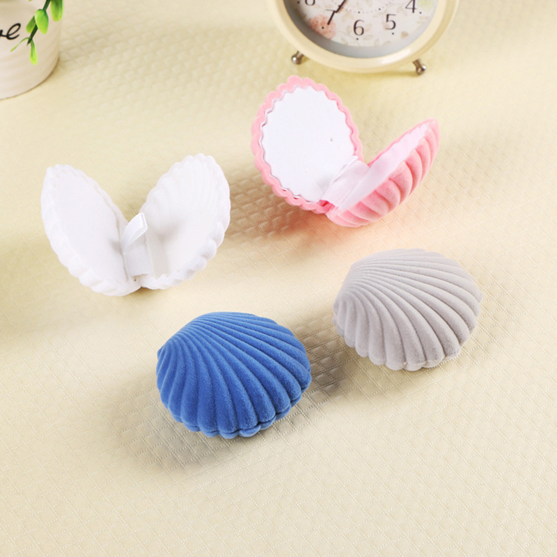 Trendy Shell Shaped Jewelry Display Storage Box Gift Necklace Case ...