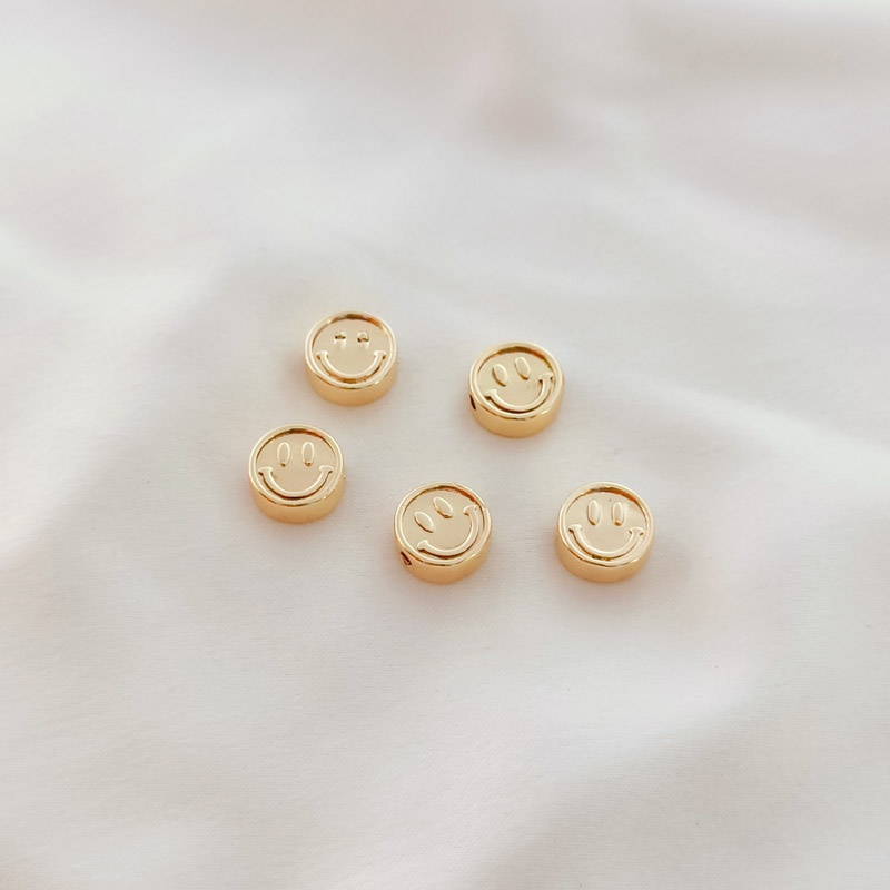 Pendientes Lucky Brand Smiley Baño Oro 14k Para Mujer - Dorado Divertido