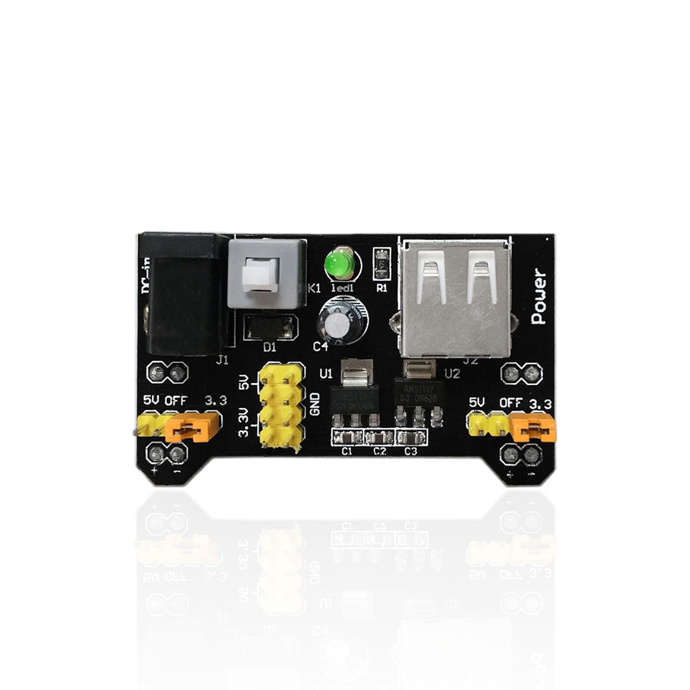 Breadboard Power Supply Module MB102 3.3V 5V 2-Way Solderless Voltage ...