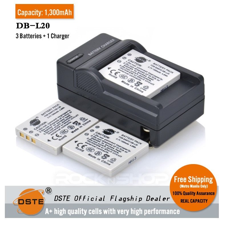 2X Battery For DB-L20 Sanyo Xacti VPC-CA6 VPC-CG6 VPC-CG65 VPC-CG9 VPC
