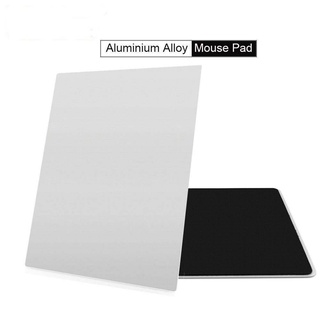 Metal Aluminum Mouse Pad Hard Mat Smooth Magic Ultra Thin Double Side Mouse  Mat Waterproof Fast and Accurate Control for Gaming and Office(Small Gray