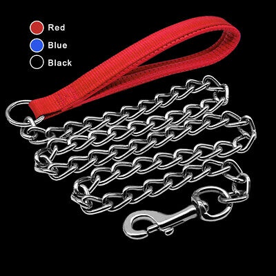 4 sizes Heavy Duty Dog Stainless Steel Chain Training Leash with Soft ...