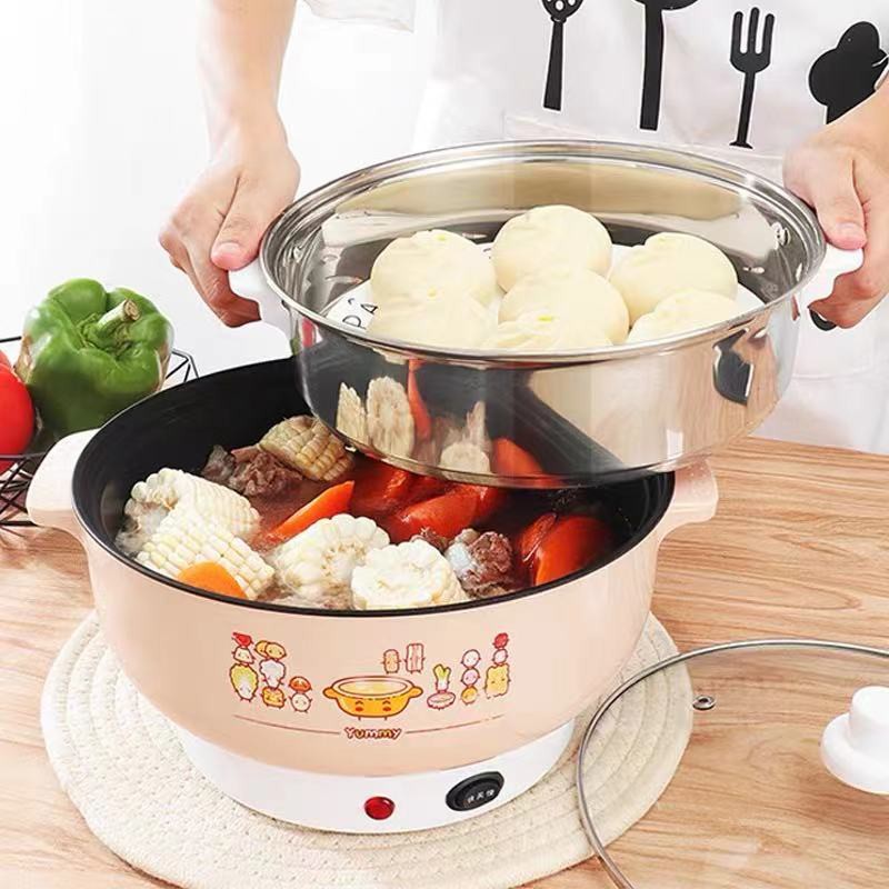 Multi-function pot, student dormitory non-stick pot. With steamer. Can ...