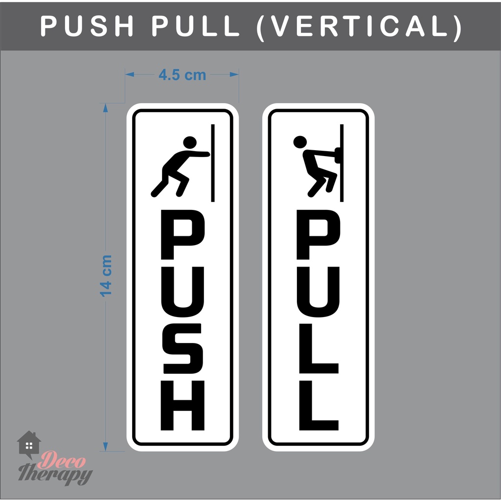 Push Pull, Slide To Open Sign STICKER Decotherapy Shopee Philippines