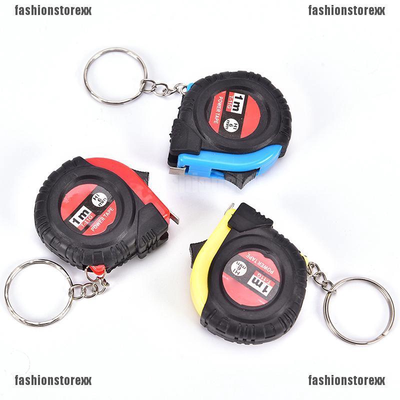 Retractable Ruler Tape Measure Key Chain Mini Pocket Size Metric 1M