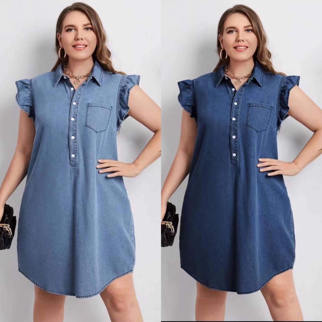 Denim dress clearance shopee