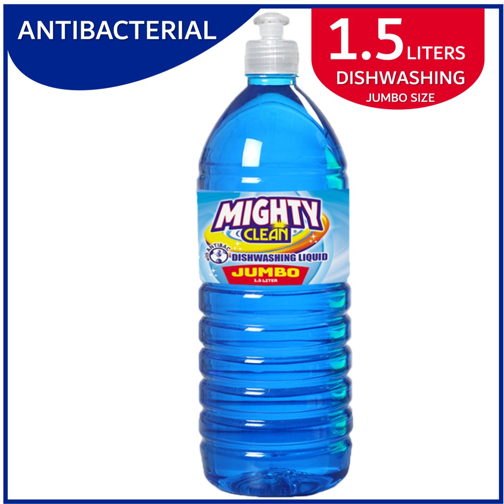 Mighty Clean Dishwashing Liquid Antibacterial Blue DWL Blue 1 5 Liters Shopee Philippines