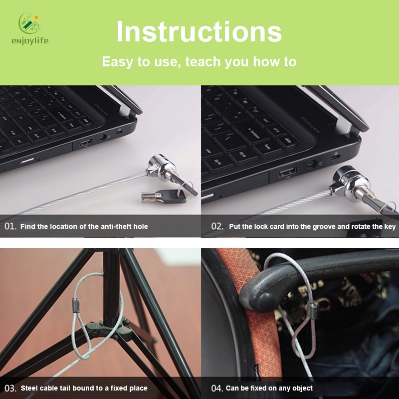 Anti-Theft Office Notebook Security Lock for Kensington Lock Laptop ...