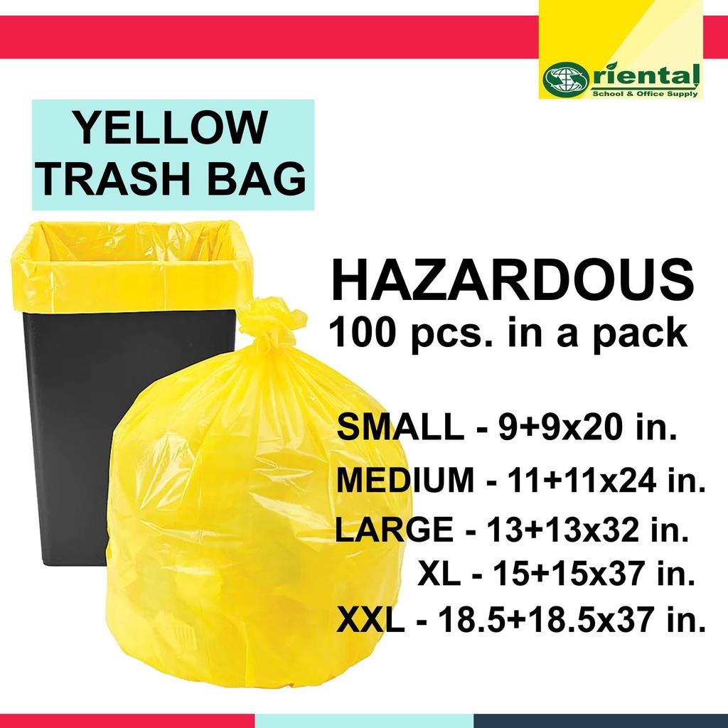 Large yellow shop trash bags