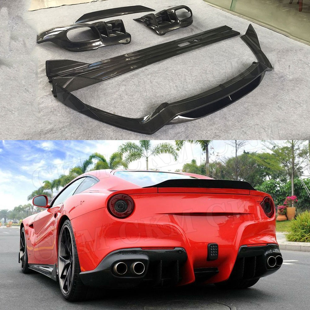 Carbon Fiber D Style Body kit Front Lip Side Skirts Rear Bumper