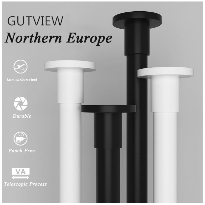 25mm PunchFree Adjustable Shower Curtain Rod Telescopic Rod Strong