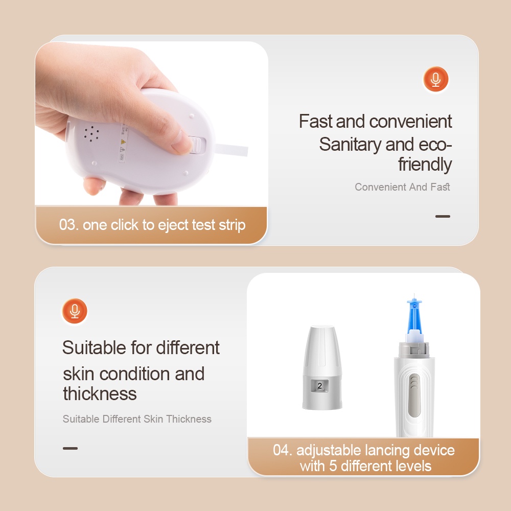 【USB Rechargeable】Cofoe Blood Glucose Meter Glucometer with 50pcs Test ...