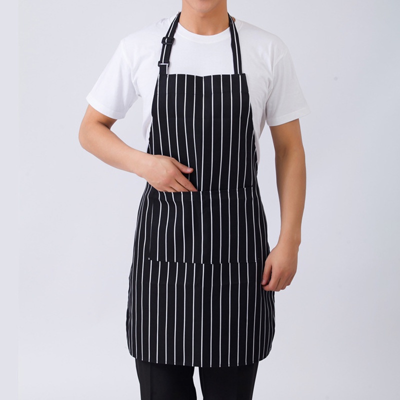 Striped Hotel Restaurant Chef Waiter Apron Kitchen Cook Apron With