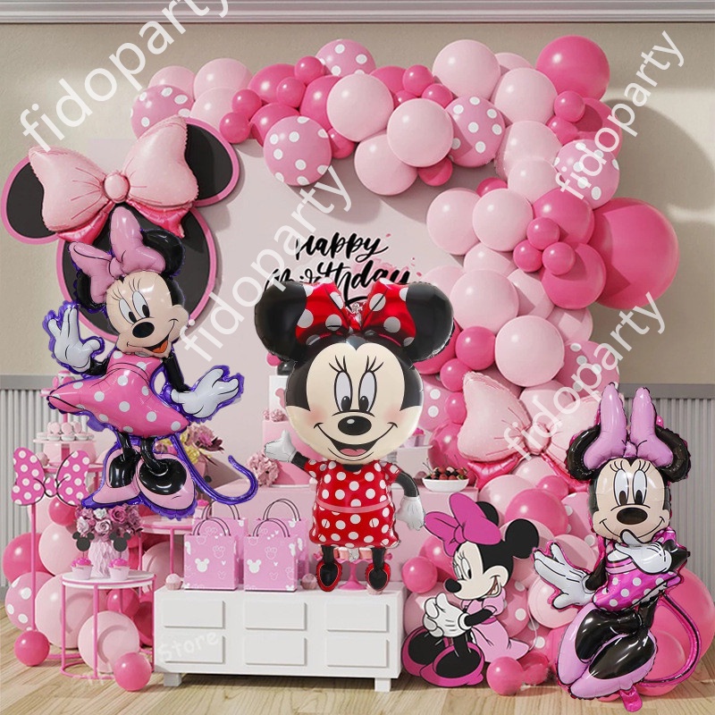 Mickey Mouse Balloons Party Decorations 110cm Minnie Balloon Macaron ...