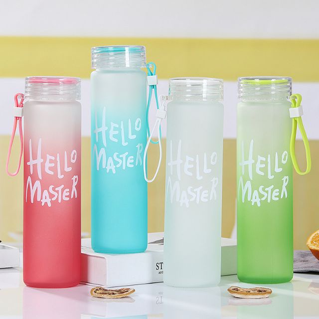 CCL PH Hello Master Portable Frosted Glass Gradient Bottle Cup Water ...
