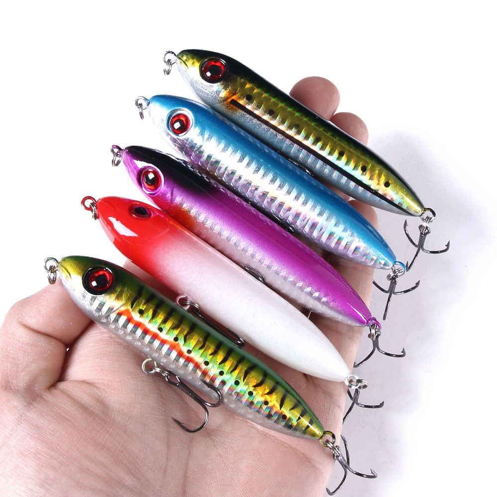 thumbnail image 2 of Hengjia 5pc Topwater Popper Fishing Lures 6.5cm 12g Crankbait Jerkbait Bass Pike 2 of 4